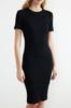 Women's Style Dress Black Crew Neck Ribbed Stretchy Knitted Midi Pencil Dress