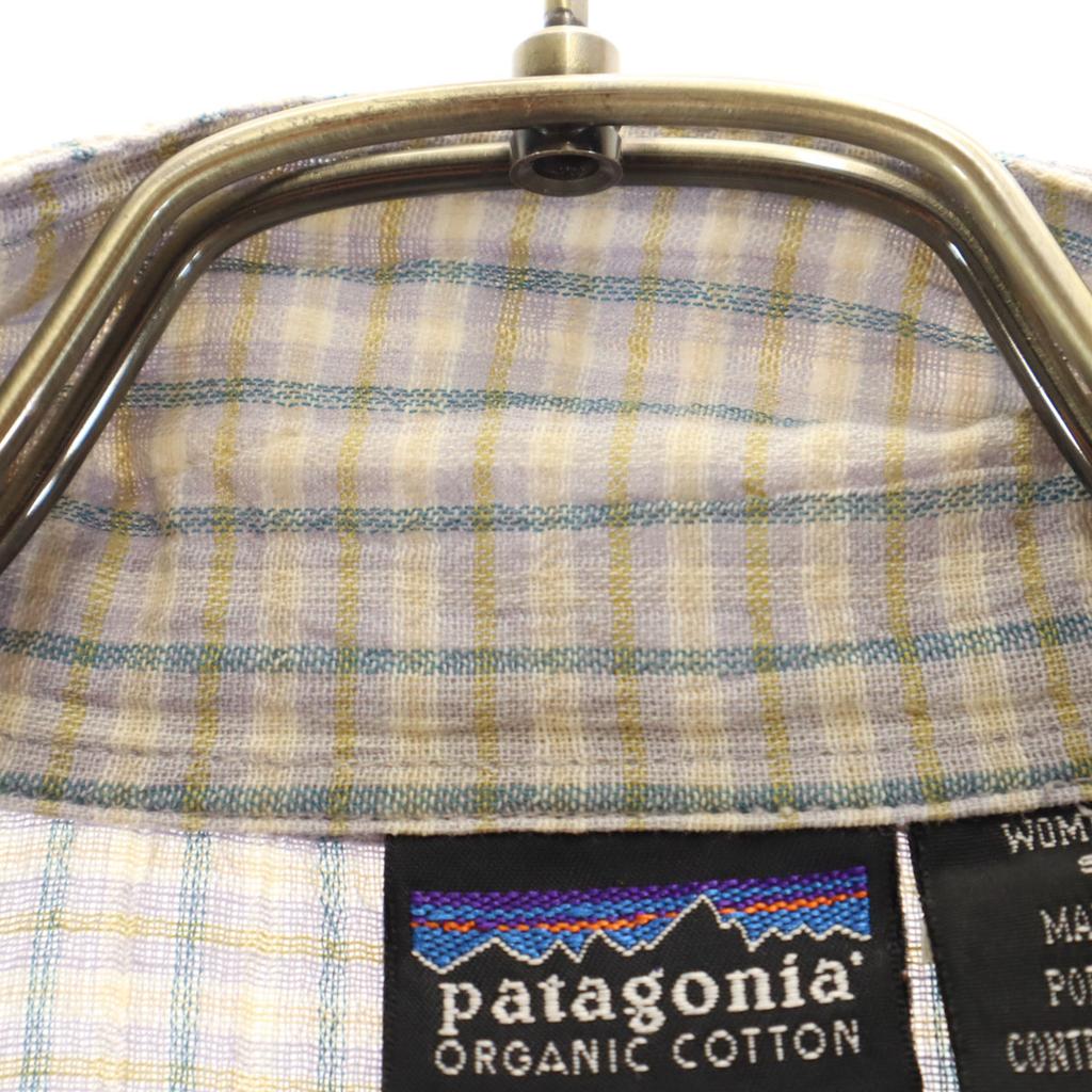 Patagonia Check Short Sleeve Open Color Shirt S Blue RN51884 Outdoor Women Used