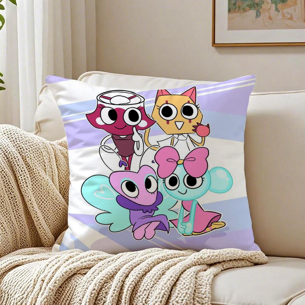 Creative Indie Game DDandys WWorld Cushion Cover Linen Pillowcase Soft for Sofa Bed Home Room Decor
