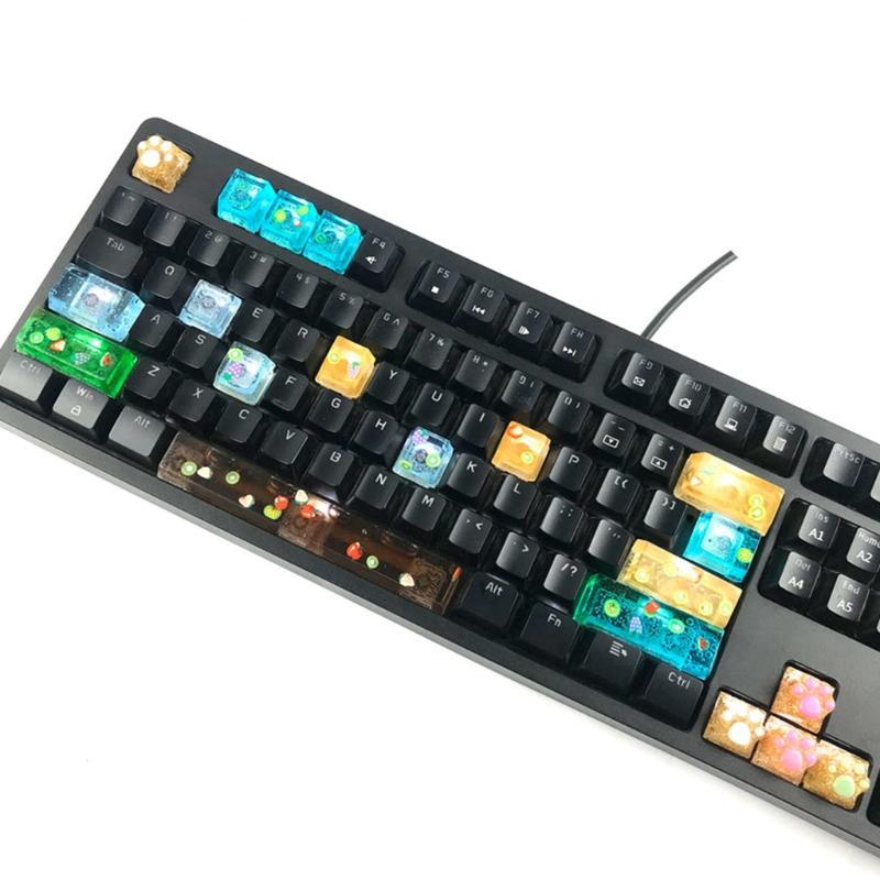 Pro Krytku klávesy Silikonová forma DIY Herní Mechanická klávesnice Silikonová forma Pryskyřičný kryt Zrcadlový Epoxidový Drápek kočky Forma Řemeslo