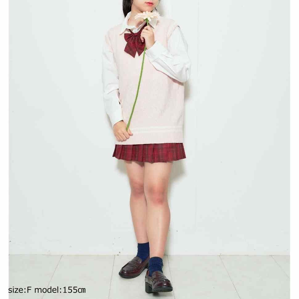 WEGO Knit School Sweater Student Solid Commuting Vest for High School and Junior High School Fall and Spring and Sizes Vest Pink Women's Vest, Top,