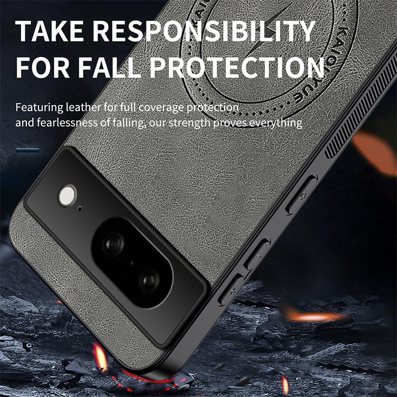 For Google Pixel 7 Sheepskin Magnetic Case For Google Pixel 7 Fashion Lightning Pattern Leather Phone Cover Capa For Google 7