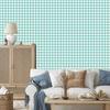 Wallpaper Fabric Pattern Mint, White, Sea Blue and Turquoise 50x1000