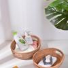 Vietnamese Handmade Rattan & Bamboo Basket for Fruit or Steamed Buns - Round, Simple Design for Household Use