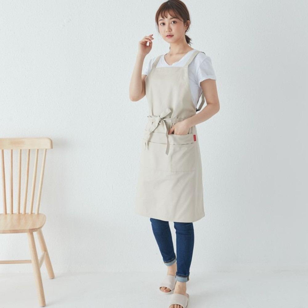 Hanging Neck Household Waterproof Apron H-type Kitchen Apron Japanese-style Apron  Waiter