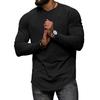 Autumn Winter Tops Fashion Men's T-shirt Long Sleeved Casual Round Neck Solid Color Top Base T-shirt