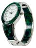 Takeuchi Shoji Co., Ltd. Rapport Oval Bangle Watch, Silver Wide, Women's, Green, 188617