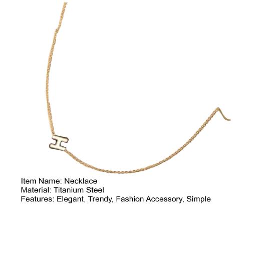 Gold Initial Necklace for Women Tiny Sideways Letter Pendant Chain Necklace Gold Plated Jewelry