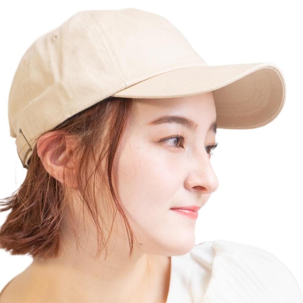 [14+ ICHIYON PLUS] Cap for Women, Deep Hat, UV Protection, SpringSummer, Washable, Large Size, Height 12cm, 100% Cotton, Size Adjustable 