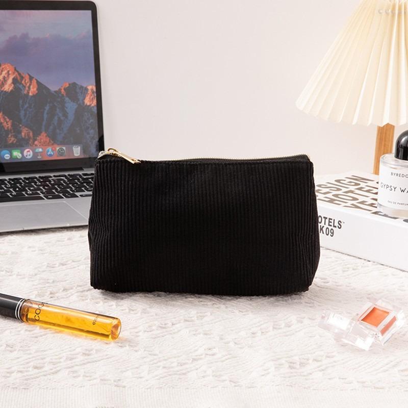New Corduroy Cosmetic Bag Women Large Capacity Makeup Bag Makeup Brush Case Travel Organizer Toiletry Bag Student Pencil Case