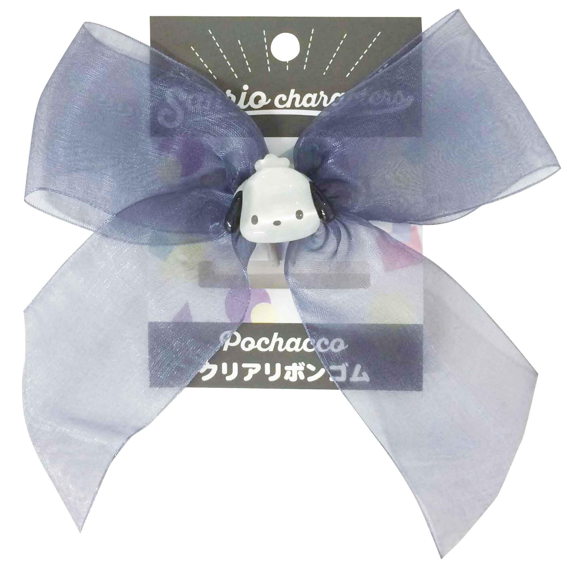 I Planning Sanrio Characters Clear Ribbon Hair Tie Pochacco W40 x H50 cm Mascot part K1822E - Size Approx. /