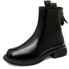Soft-soled Short Tube Simple Martin Boots Women's 2025 Autumn and Winter New Mid-heeled Knight Boots Slim Chelsea Boots Children