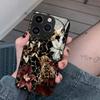Retro leopard print contrasting flower iPhone16pm glass phone case Apple 17pm European and American popular fashion women's models