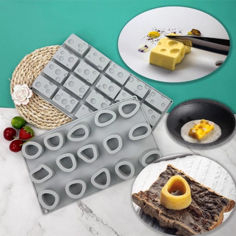 15/20 Hole Cheese Silicone Mold Fondant Cake Mold Diy Chocolate Baking Tools Cake Decoration Accessories Bakeware