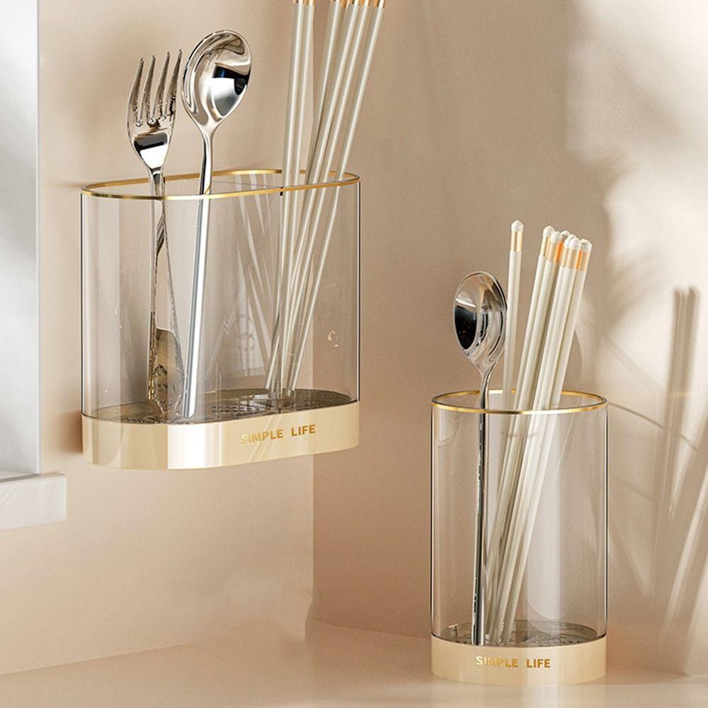 

Detachable Chopstick Holder Plastic Tableware Storage Rack Practical Chopstick Cage Kitchen White-Single Grid