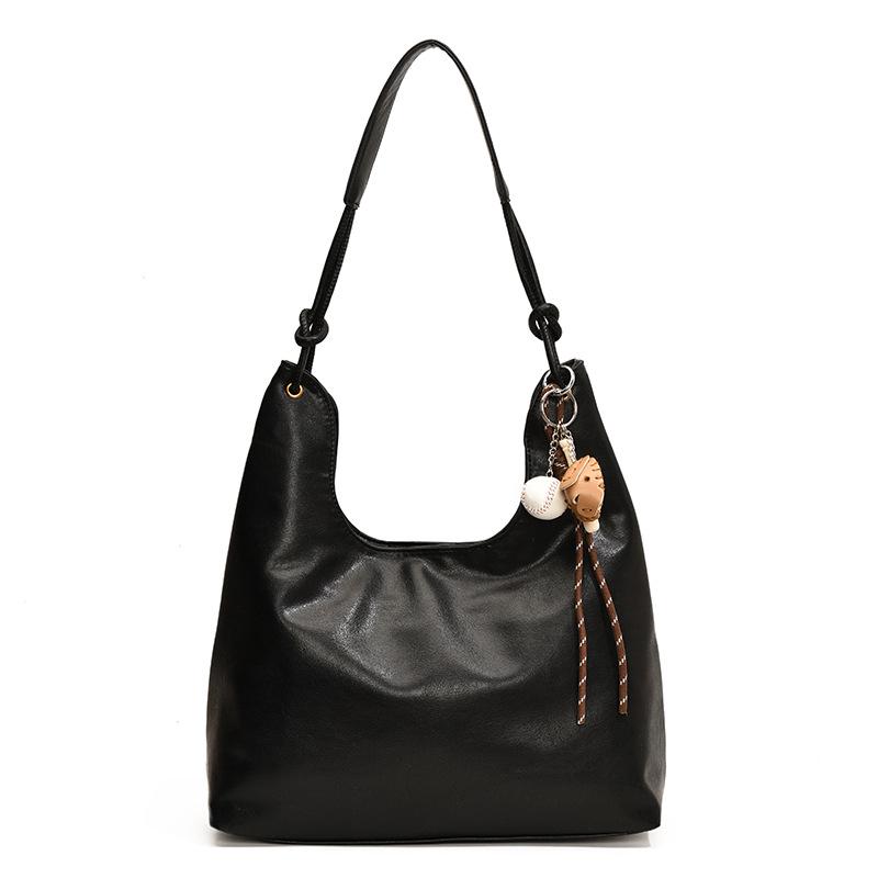 

Женская сумка-тоут большой вместимости - Осенний тренд, Повседневная сумка под мышкой высокого класса, Однотонная, Универсальный плечевой стиль Without Pendant