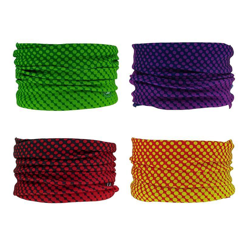 Used [NEW] [SMEHCF] Multipurpose Bandanas 4pcs for Women Men Headband Balaclava Hair Head Scarf Half Face Airsoft Paintball Mask Neck Gaiter