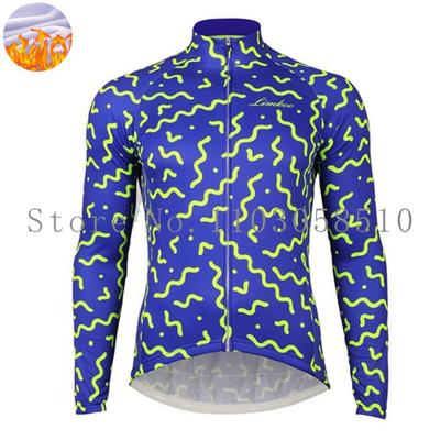 Men Winter Cycling Jacket Long Sleeve Fleece Thermal Warm Road MTB Outdoor Sport Racing Windproof Breathable