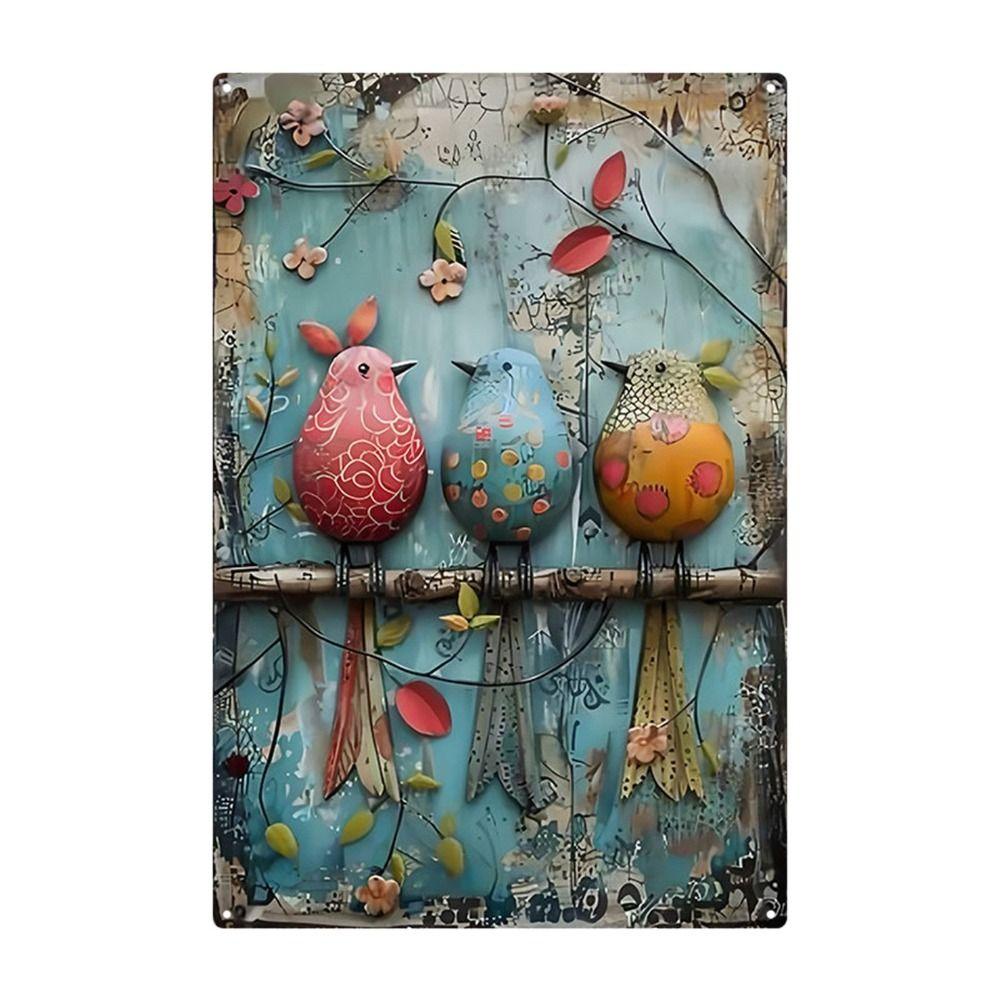 Metal Poster Chicken Easter Eggs Kitchen Decor 20x30cm