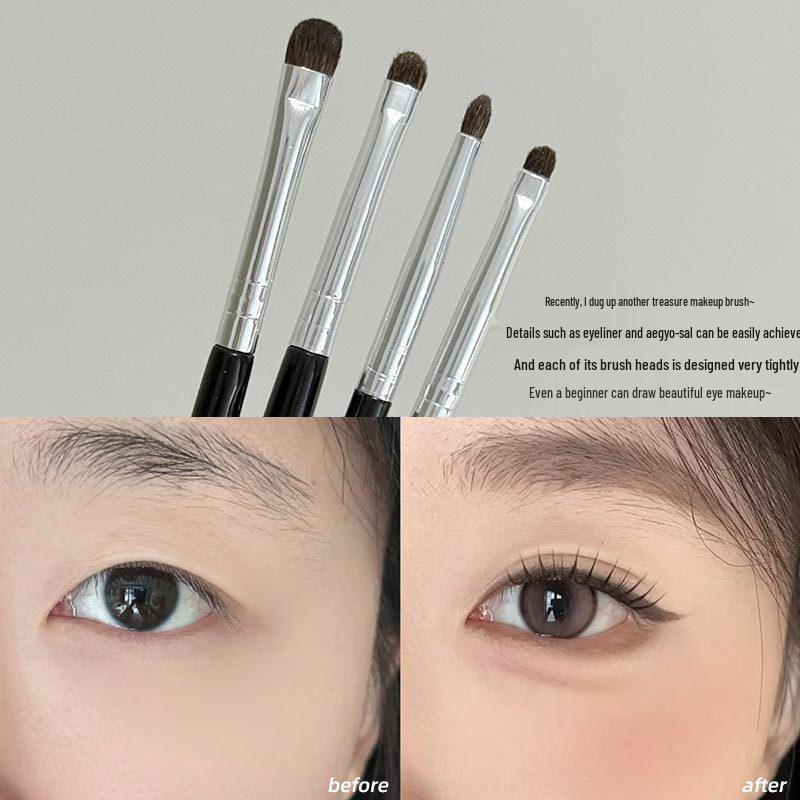 Eye Makeup Brush Set: Precision Eyeshadow, Inner Corner, Under-Eye Bag, Eyeliner, Outer Corner.