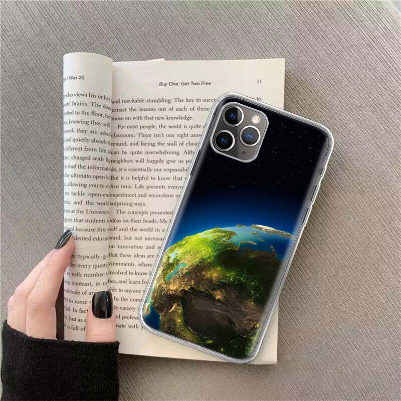 Earth, Stars, Space Phone Case For Apple Iphone 12 13 Mini 14 15 Pro 17 Pro Max Air 11 16E 16 Plus Shell Cover Clear T