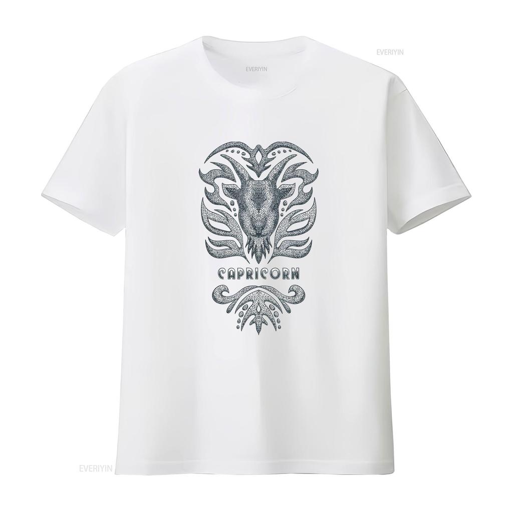 Capricorn Vintage Zodiac T Shirt Vintage Washed Versatile Comfortable Stylish Homme Streetwear Graphic Breathable Soft