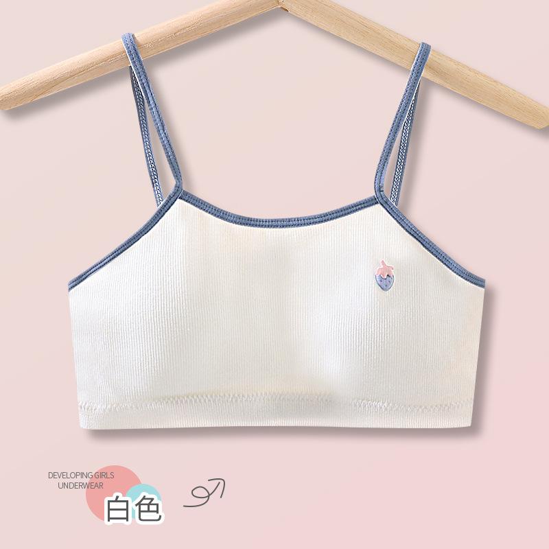 Girls  underwear Female developmental primary school students High school Year Junior high school students Girls  vest Bra cover S белый