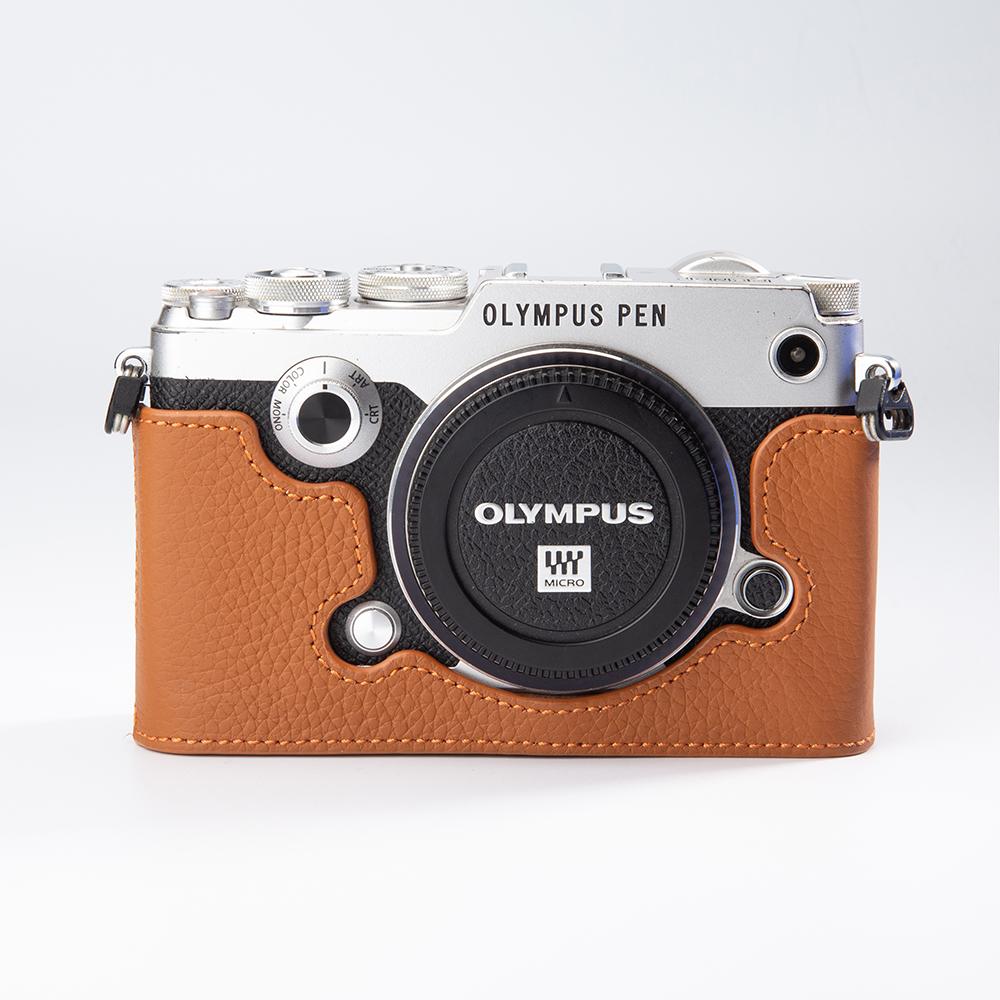 

F Cover Bag For OLYMPUS PEN-F Case Leather Camera Bag Genuine Leather Camera Half Case Protective Case Photography Accessories For OLYMPUS PEN-F