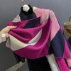 New Geometric Autumn and Winter Thickened Imitation Cashmere Warm Shawl Korean Style Classic Geometric Women's Windproof Scarf