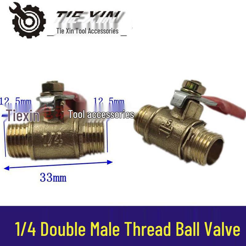 

**Item 04947**: 1/4 Double Male Thread Air Compressor Ball Valve & Bleed Connector