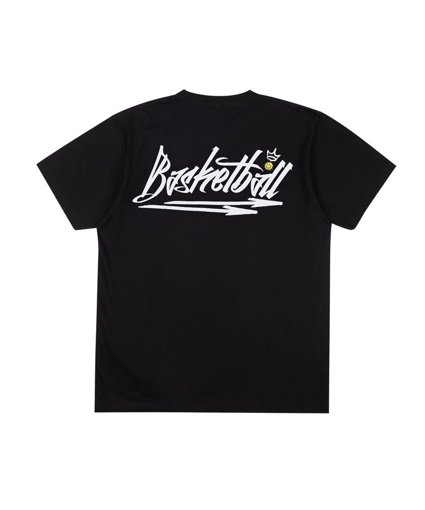 CREAM SODA LAB Basketball Short Sleeve T-Shirt Oversized Black White