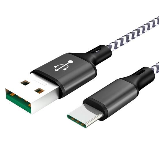 Nylon Braided Type-C Cable Data Transfer Fast Charging Cord for OPPO FINDX VOOC