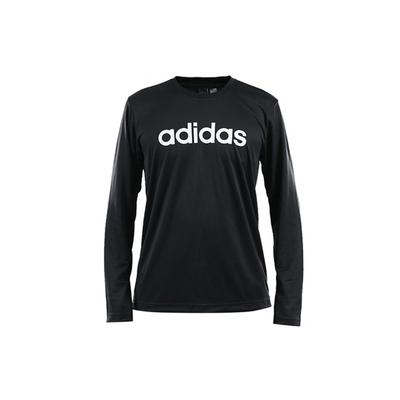 M Logo Print Long Sleeve Crew Neck Sport Tee Men Tops Black DH3986