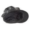 Women Vintage Faux Leather Solid Color Outdoor Beret Painter Flat Hat Peaked