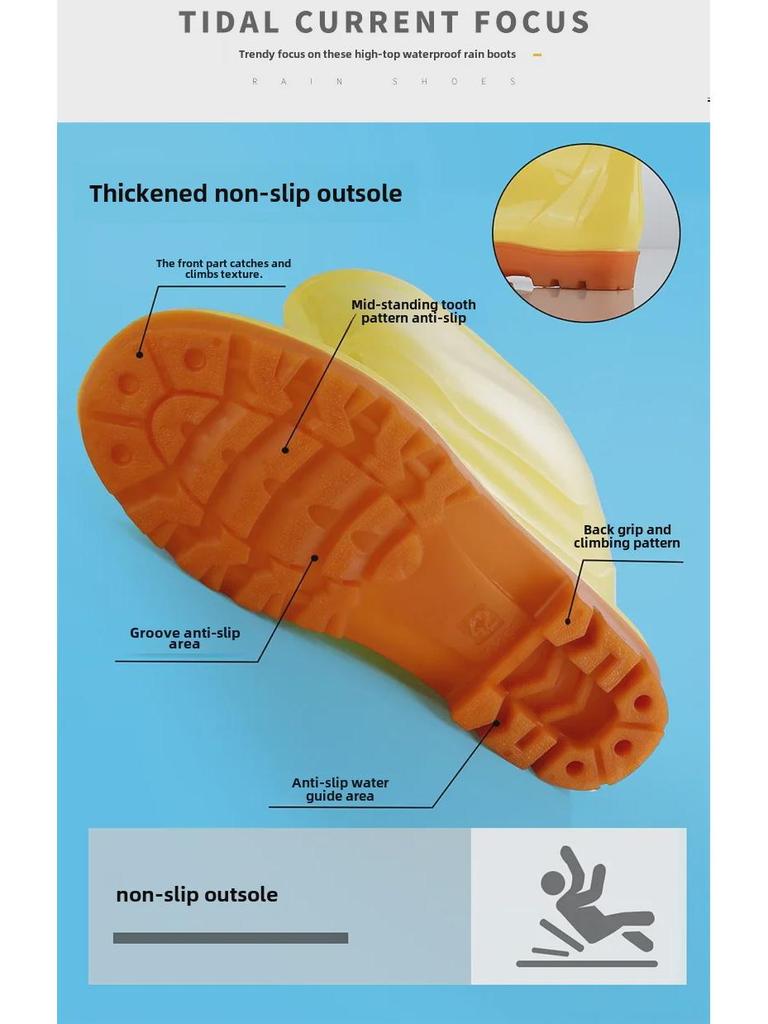 Yellow Food & Work Boots: Farm, Labor, Kitchen, Sanitation, Rain-Ready with Tendon Soles