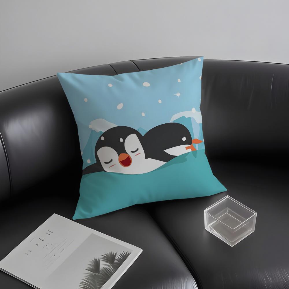 Penguin Cute Cushion Cover Pillowcase Ultra Soft Skin Friendly Fabric Cloud Like Comfort & Concealed Zipper