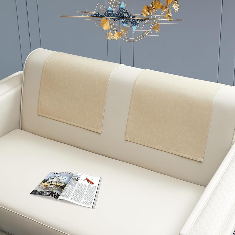 2 Pieces Recliner Headrest Covers Protector Non Slip Waterproof Recliner Sofa Headrest Covers for Recliner Chair,Faux Leather Recliner Couch Headrest 2