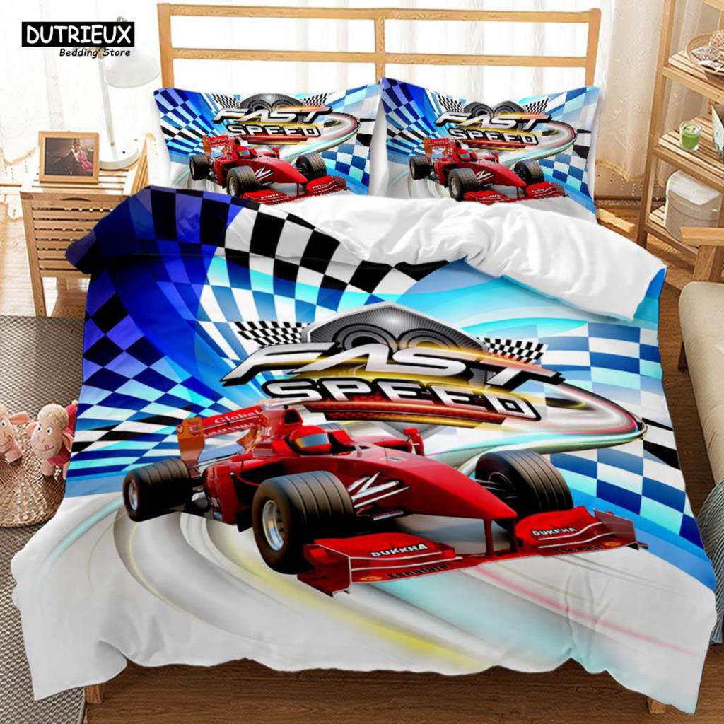 Cool Racing Car Bedding Set New Sports Car Duvet Cover Sets With Pillowcase Double Full King Size Jeep Bed Linen For Teens Boys