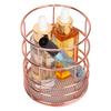 2Pcs Hollow Design Desktop Storage Basket Rose Gold Storage Container Pen Holder  Makeup Organizer