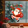 Home Window Ornaments Santa Claus Christmas Cling Static Sticker for Glass Doors Reusable PVC Festive Store Decorations Decal with Gift Bag and Box