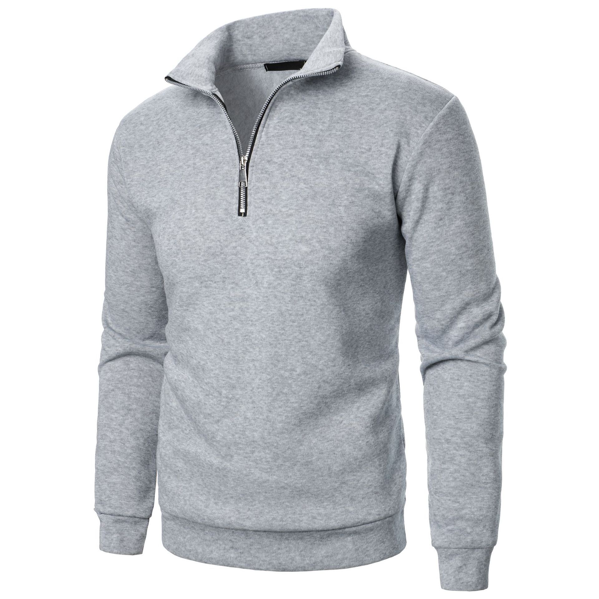 Cloth W Heren Herfst Winter Heren Half Rits Pullover Sweatshirt Turtleneck Raglan Lange Mouw Hoodies Warme Streetwear Zakelijke Jassen Yasheng M lichtgrijze kleur