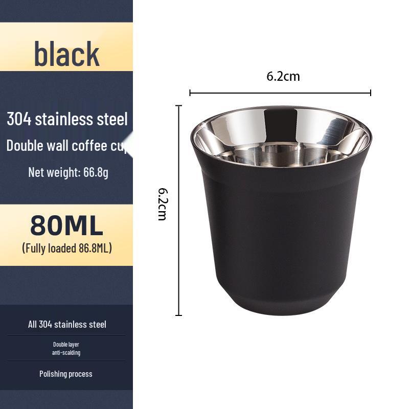 TikTok Edelstahl tragbare Espressotasse - Naturfarbe, kleines Volumen