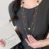 Autumn And Winter Long Tiger Eye Stone Pearl Beads Long Sweater Chain For Women'S Popular Necklace  Jewelry Accessories