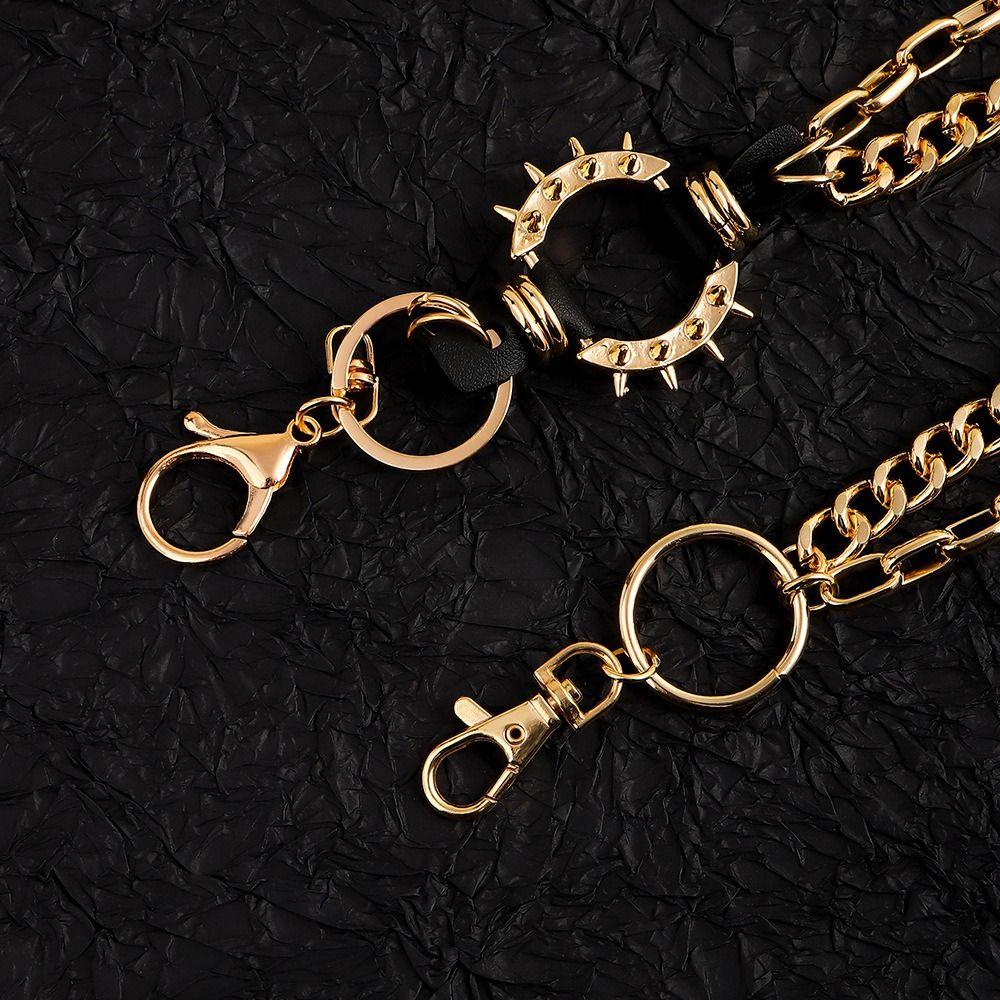 Lanț hiphop în talie în straturi, pantaloni, brelocuri gotice, lanț pentru pantaloni retro, pentru Egirl eBoy