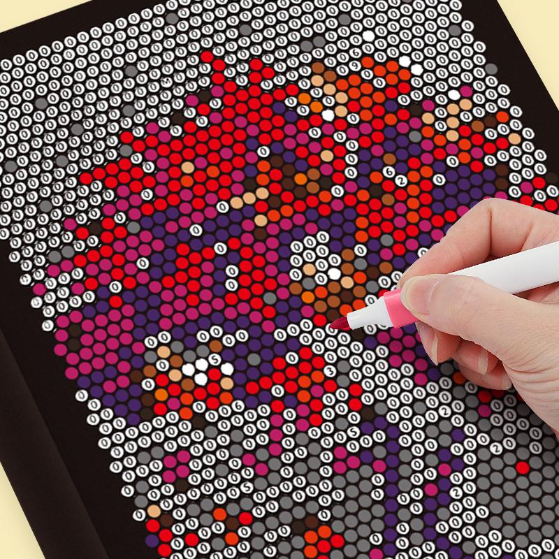 32 Pages Mystery Mosaic Color By Number Coloring Book for Adults Pixel Art Stress Relief