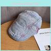 Retro Style Denim Cap With Short Brim For Sunshade And Face Slimming In Casual Outdoor Looks