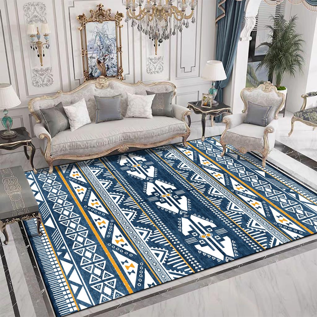 Retro Ethnic Style Large Rugs for Living Room Decoration Home Light Luxury Coffee Tables Mat Soft Easy Cleaning Bedroom Carpet