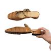 French woven hollow bag head sandals women's summer new wear thick heel extraordinary foreign style one-word buckle casual slippers