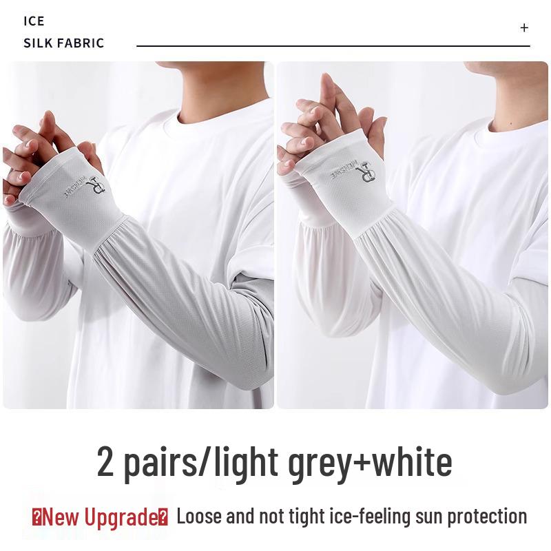 Unisex UV-Schutz Eisseide Armstulpen: Lockere Passform, Übergröße - Ideal zum Radfahren und Autofahren.