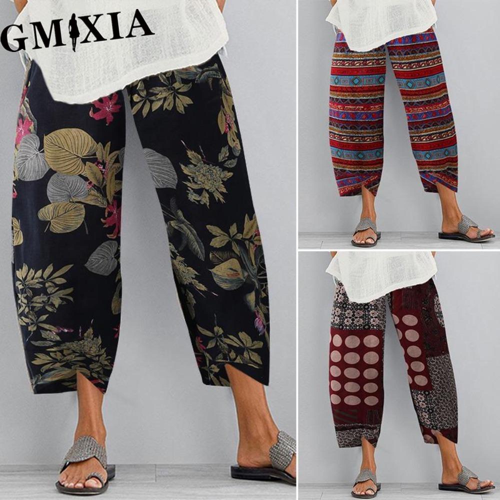 

GMXIA Женские модные повседневные брюки с однотонным принтом и капри S жёлтый